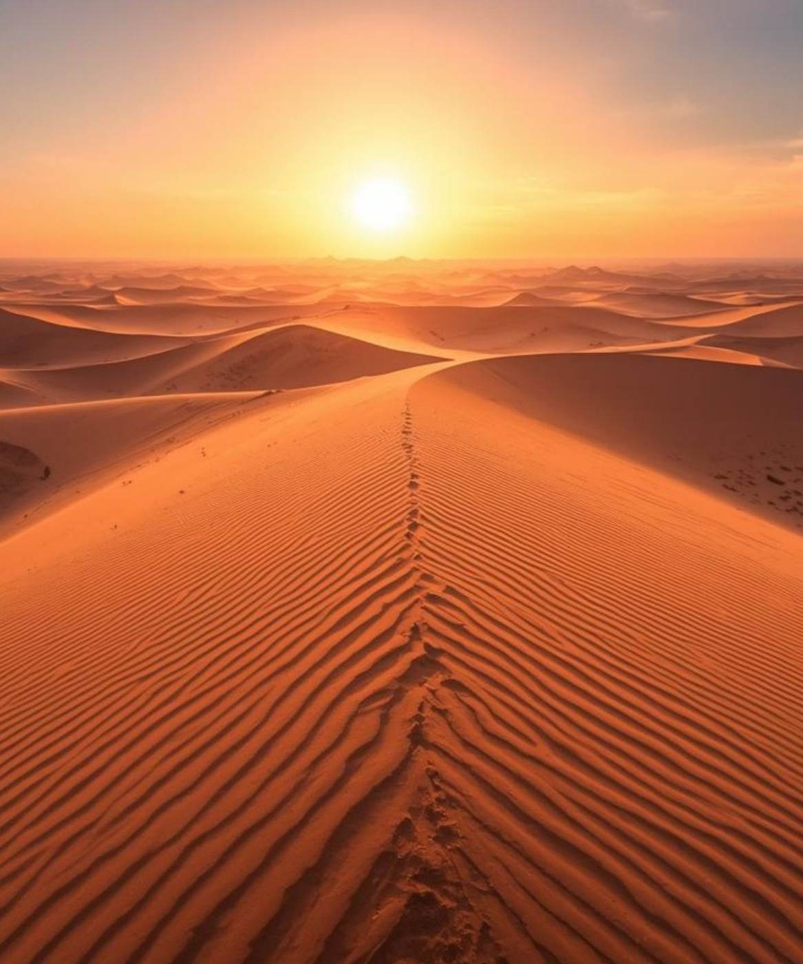 Dunes du Sahara marocain au lever du soleil
